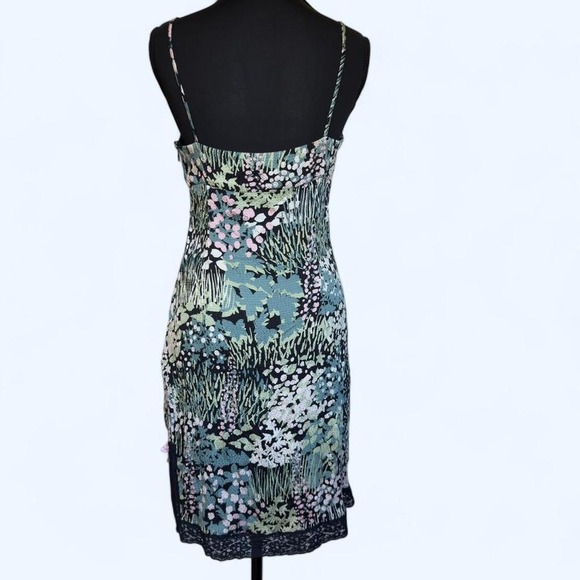 Y2K 100% Silk Floral Slip Dress - Picture 2 of 5